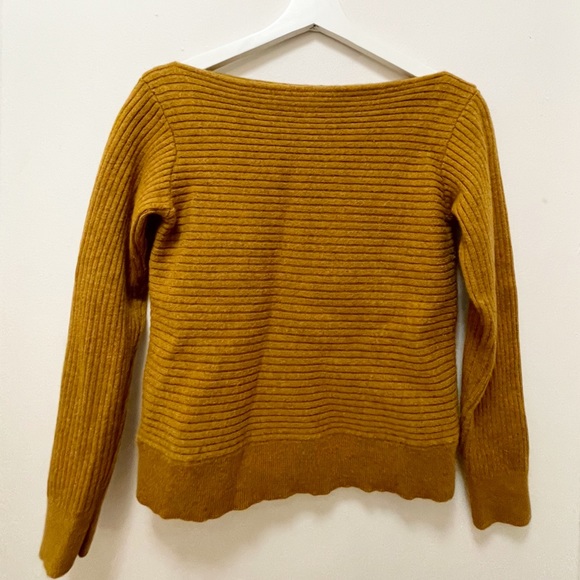 Babaton Aritzia marino wool ribbed scooped neck orange sweater size small - Picture 2 of 9